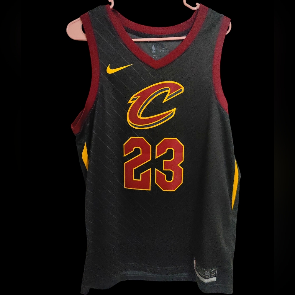 Nike NBA Lebron James #23 Black&Maroon Cleveland Cavaliers Jersey Size Large